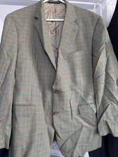 Burberry London Sport Coat Mens 44R 3-Button Kensington Wool Tan Gingham Check