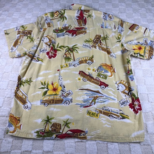 Kalaheo Hawaiian Shirt Mens L Aloha Surfboard Tiki Woodie Car Vacation - Picture 9 of 9