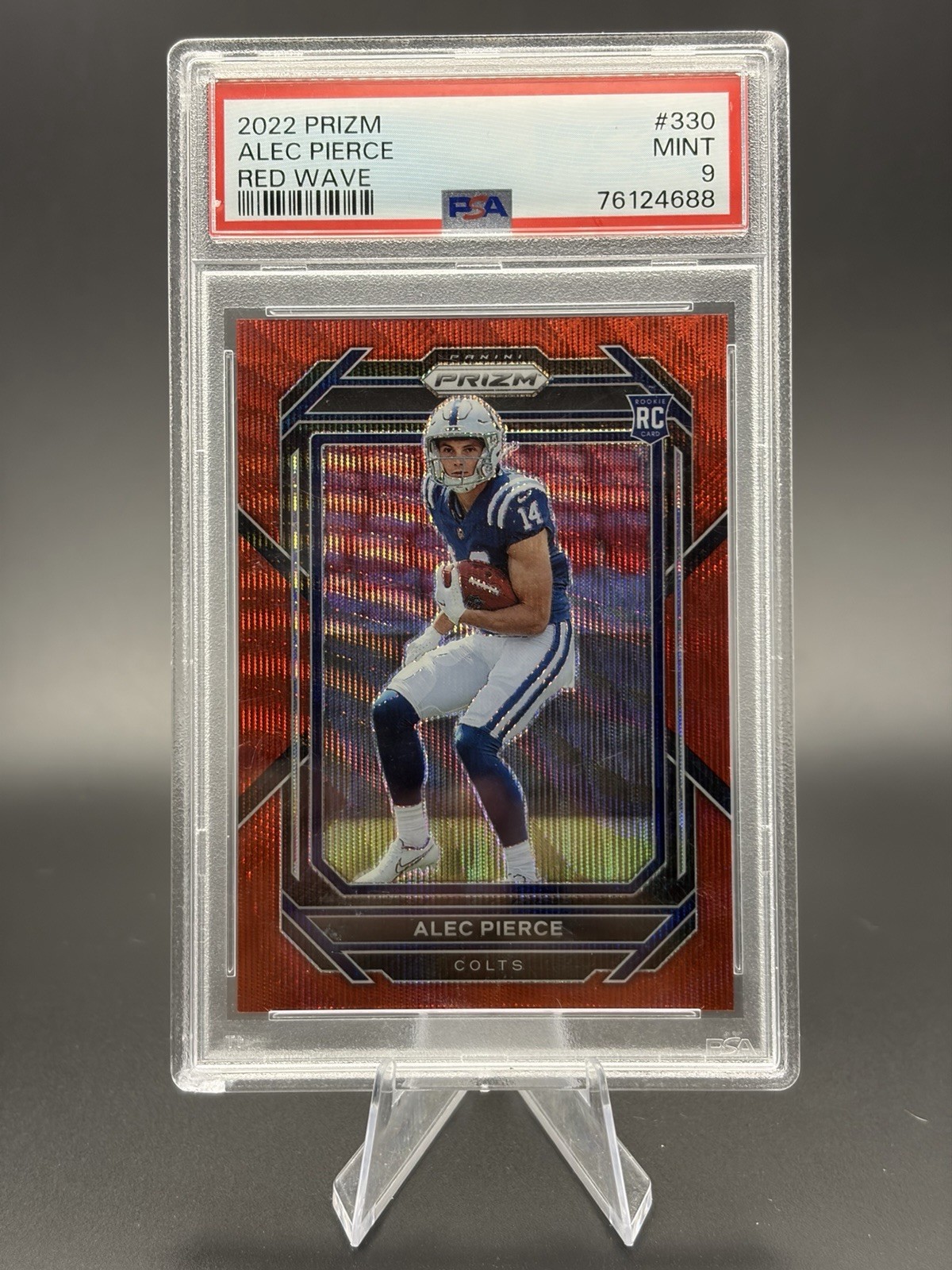 2022 Panini Prizm Alec Pierce #330 Rookie Red Wave /149 RC Colts PSA 9