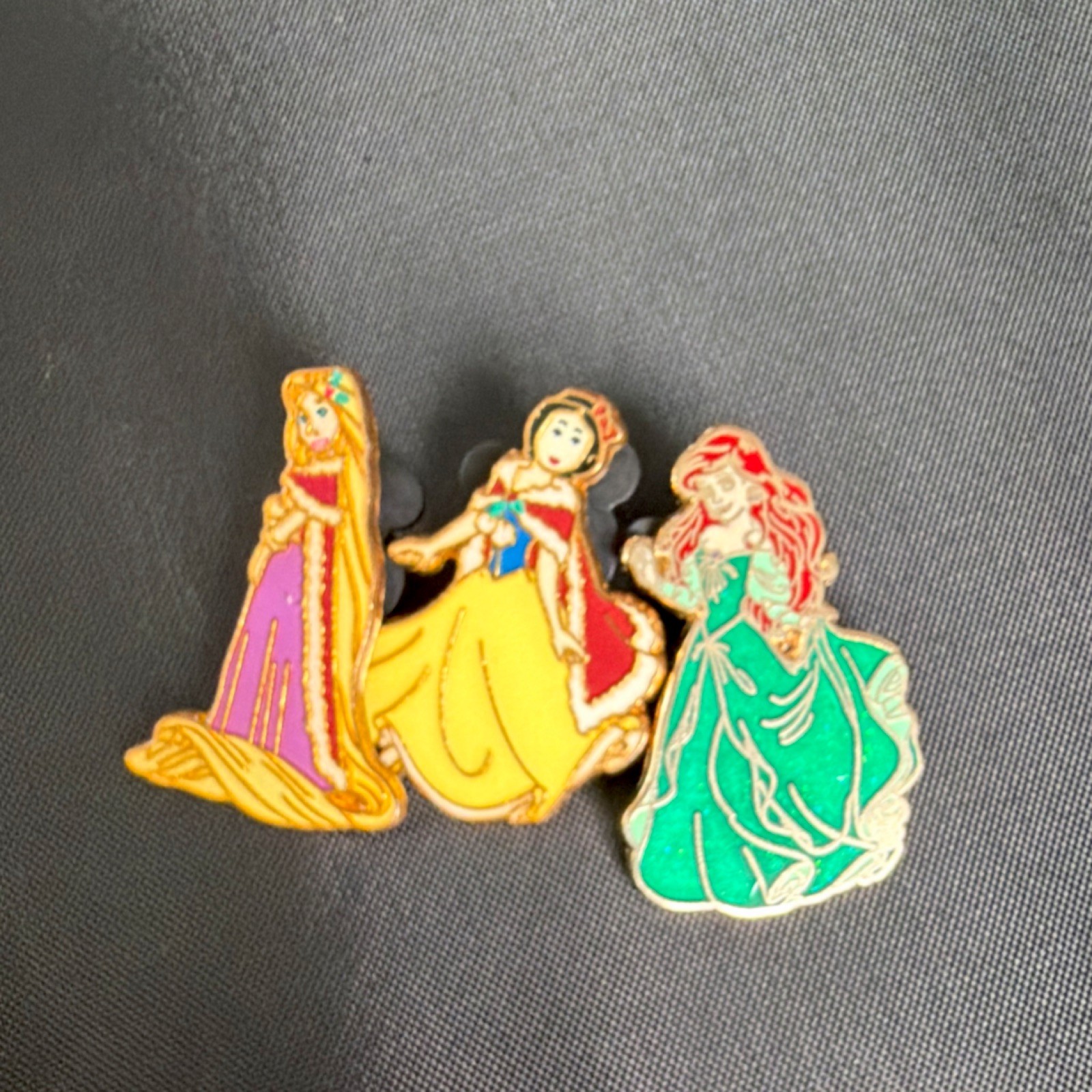 Disney Princess Rapunzel Belle Ariel Pin Set Collectible Official