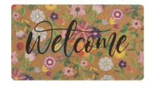 Spring Welcome Door-Mats Floral Coir Doormats - 30"x17"Non Slip Large Indoor