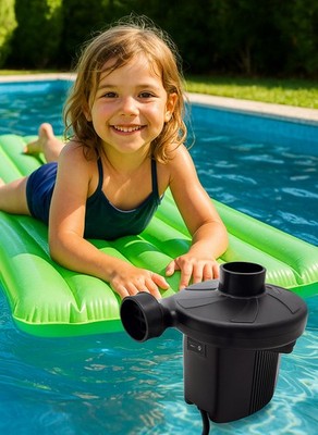 Elektrische Luftpumpe Luftmatratzenpumpe Pool Schlauchboot 2in1 Kompressor 230V