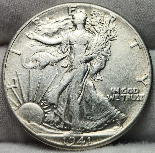 1941 P Walking Liberty Half Dollar - 90% Silver - Great For Albums - WL-4128p