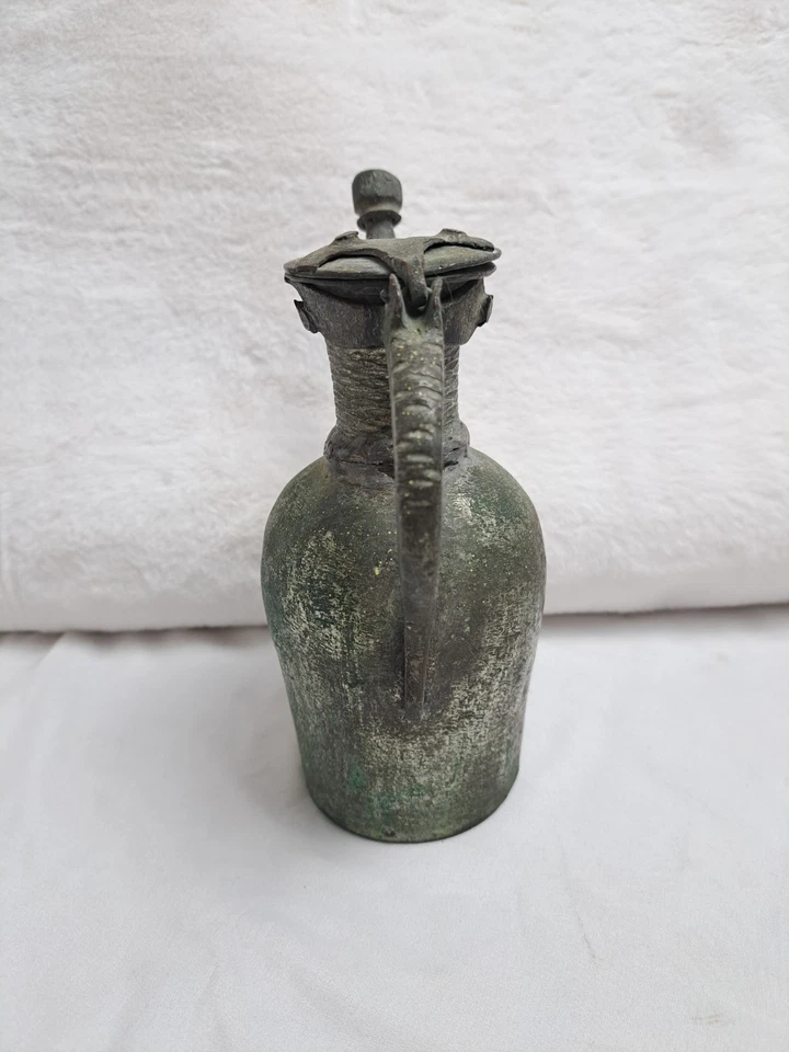 Antigua jarra turca de ewer/regadera hecha a mano arte primitivo años 1700-1800 Foto 2 de 4