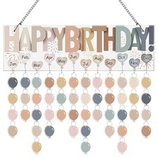 Wooden Family Birthday Reminder Calendar Board DIY Tracker Plaque 120 PCS
