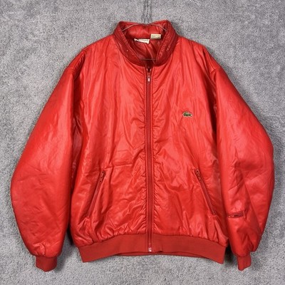 Vintage Lacoste Jacket Mens XL Full Zip Club Windbreaker Track Hooded Nylon 8998