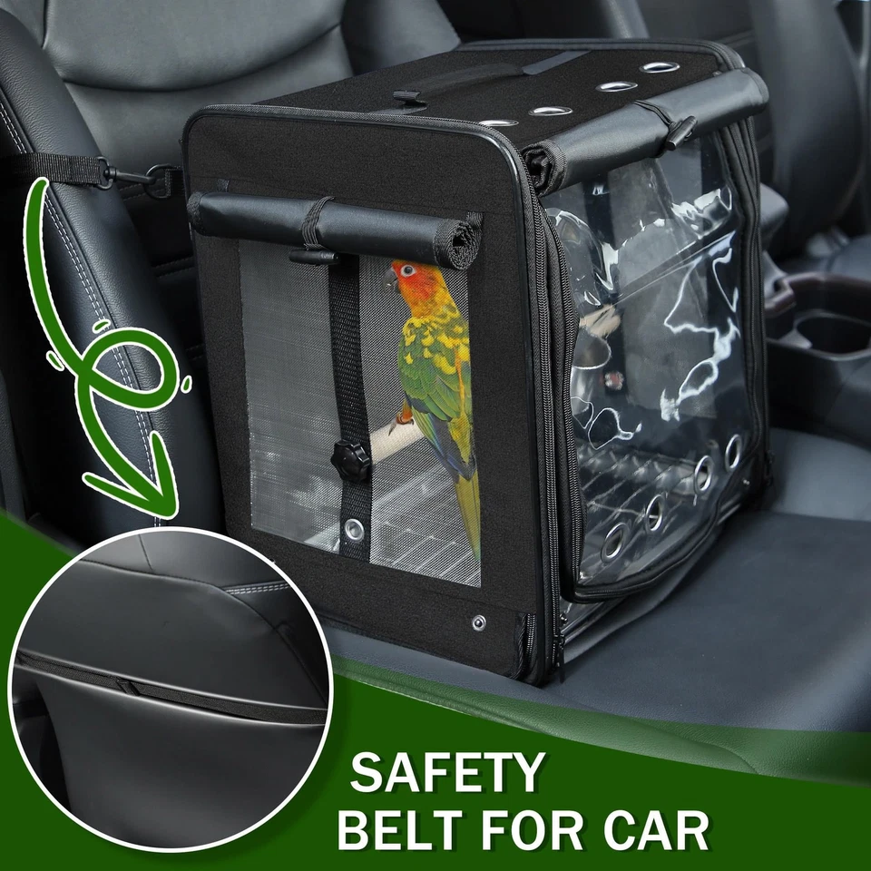 Suertree Bird Carrier with Seat Belt for Car Travel, Bird Backpack Carrier wi... - Image 2 of 4