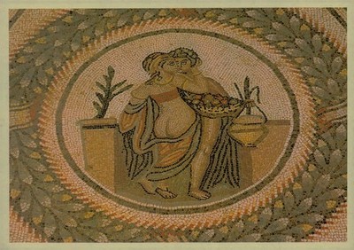 c1960s Villa Romana del Casale Erotic Mosaic Postcard Mistretta No. 14