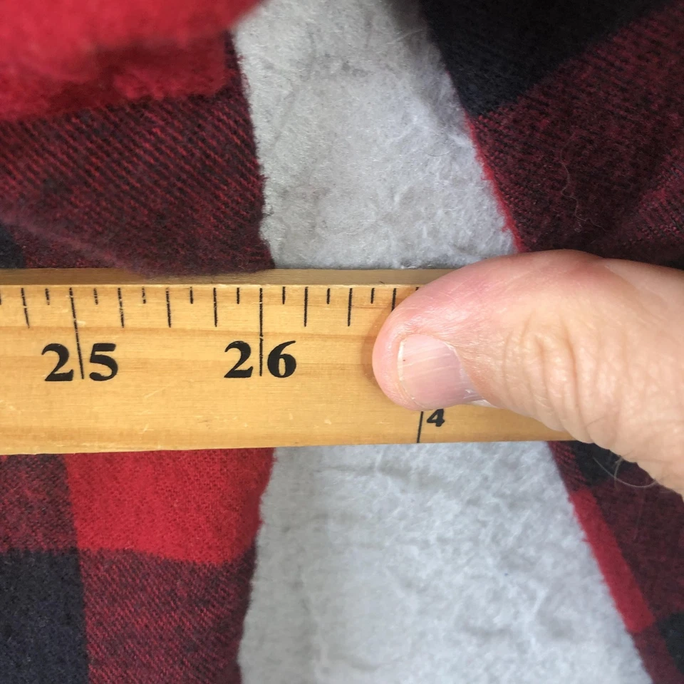 Camisa de franela LL Bean para hombre XL roja negra búfalo a cuadros botón frontal cuello de campamento Foto 4 de 4