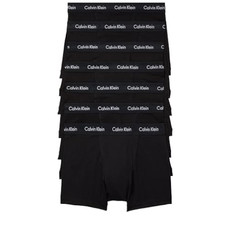 Calvin Klein Men's Underwear Cotton Stretch 7 pack Trunk Black