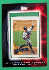2010 TOPPS BASEBALL MANNY PARRA BREWERS SILK COLLECTION #ED 11/50