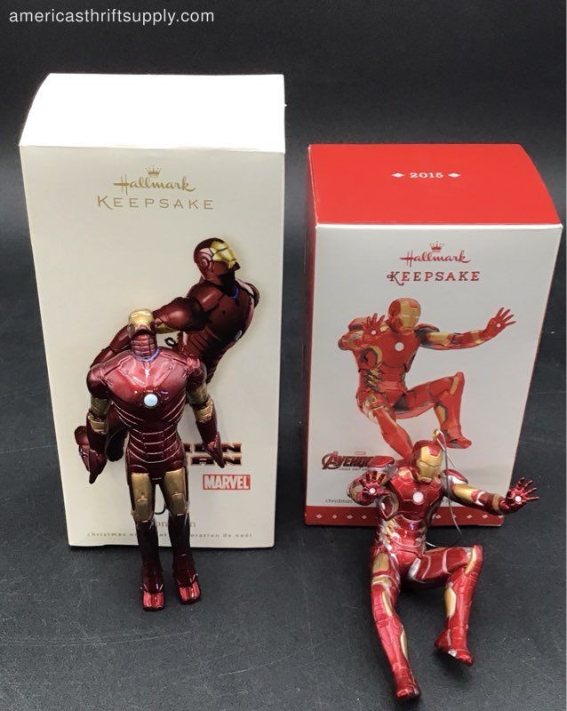 Hallmark Keepsake Marvel Avengers Iron Man Christmas Ornaments w/ Box - Lot Of 2