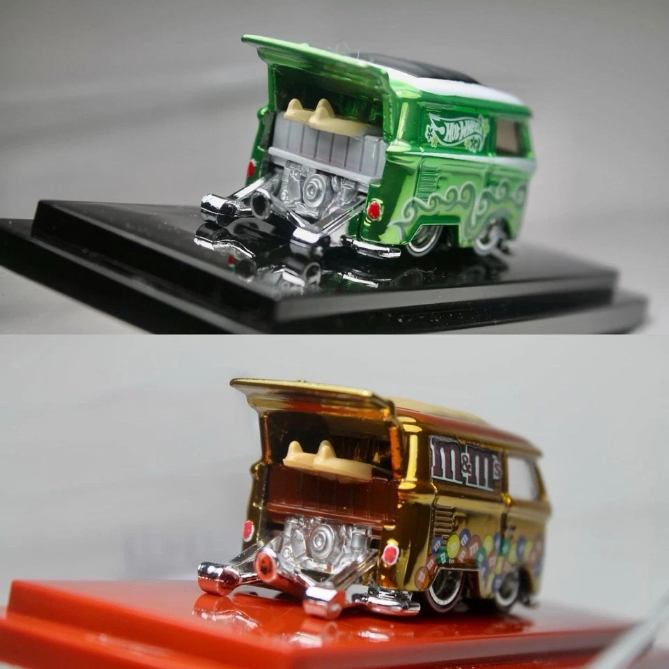 Hot Wheels Kool Kombi dorado/verde Spectraflame hecho a medida con vitrina Foto 3 de 4