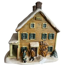Currier & Ives “Winter In The Country” Lighted Porcelain House Hand Painted