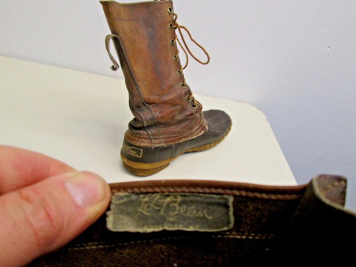 Vintage 1950 s LL Bean duck boots Black Cursive label Maine Hunting Shoe sz 7N