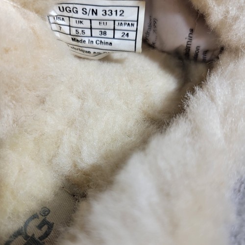 UGG Ansley Women's Size 7 US Gray Suede Shearling Sheepskin Slip On Shoes 3312 - Picture 9 of 9