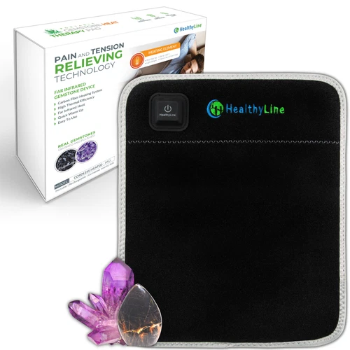 HealthyLine Portable Heating Pad for Muscle Body Pain Relief - Gemstone Therapy