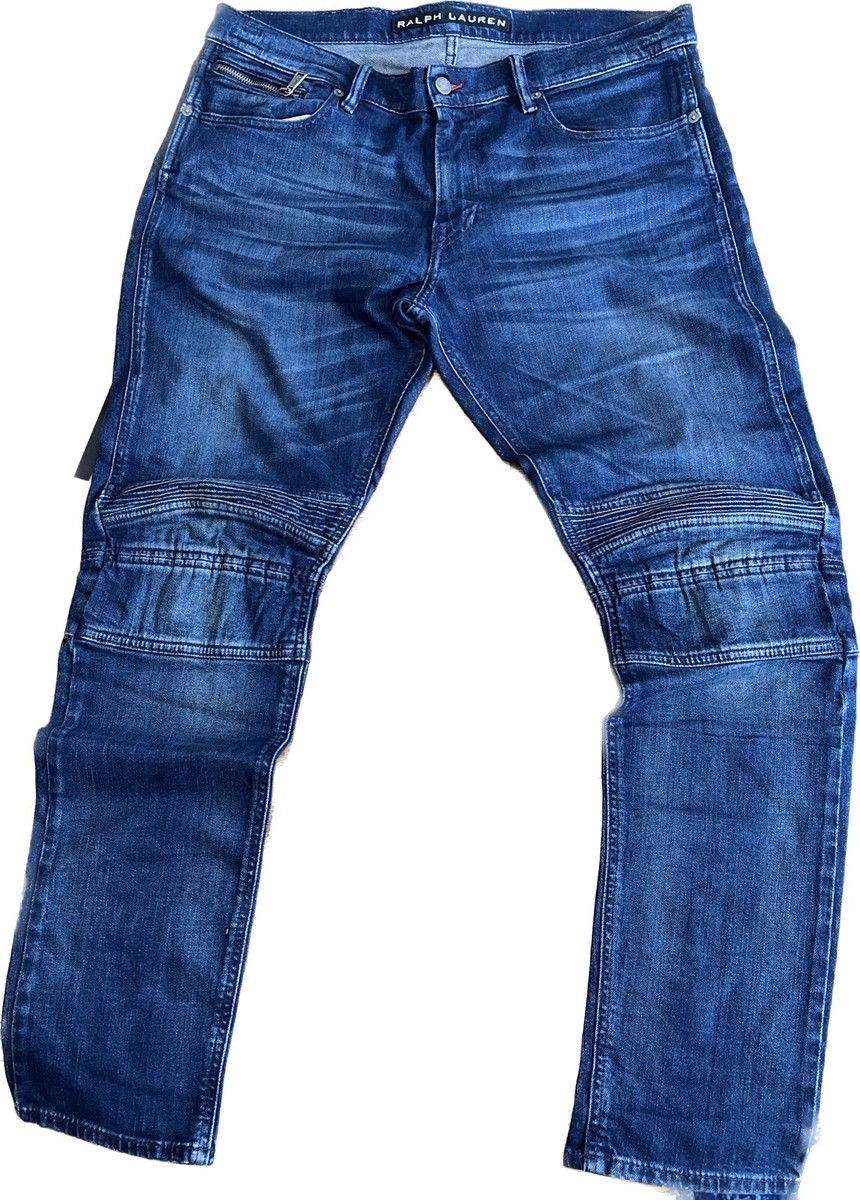 RALPH LAUREN BLACK LABEL Biker denim designer Pants Jeans sz36/32