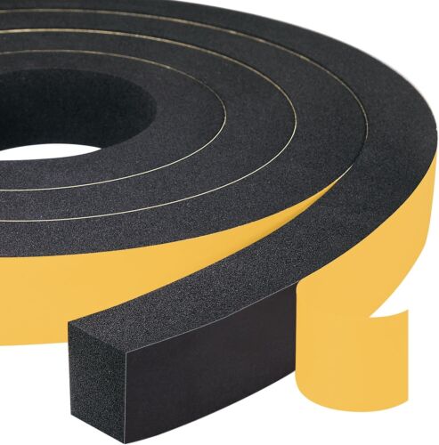 Yotache High Density Adhesive Foam Tape 2 Rolls 1" W X 3/4", (New Adhesive