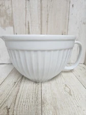 Mixing Batter Bowl Pitcher with Handle White Ceramic