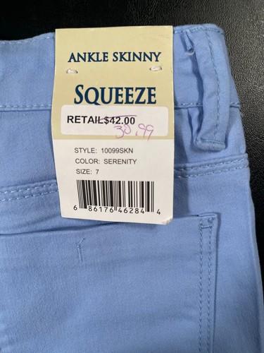 ANKLE SKINNY GIRLS PANTS BY SQUEEZE SIZE 7 NEW WITH TAGS - Picture 3 of 4