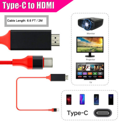 HDMI Type C Cable Phone to TV HDTV Adapter For Samsung Z Fold6 5 4 3/Flip6 5 4 3