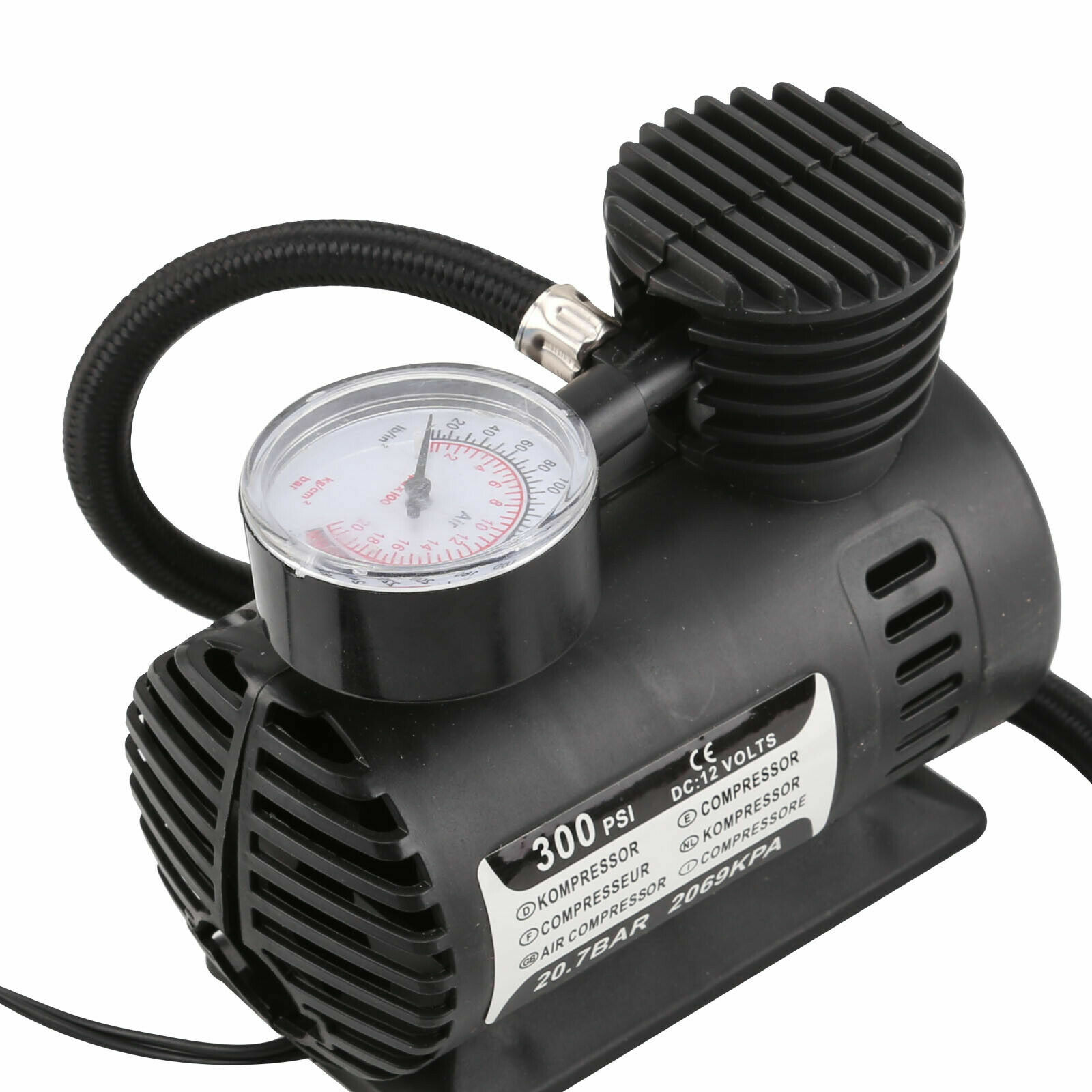 12V 300PSI Compact Air Compressor Pump Bike Car Van Tyre Inflator Bicycle UK eBay