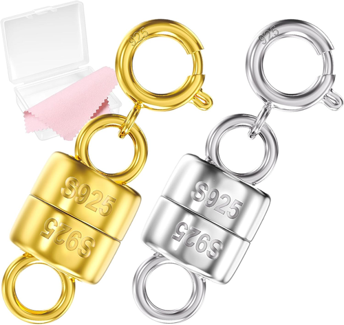925 Sterling Silver Magnetic Clasps for Necklaces,Necklace Extender Magnetic Nec - 第 12/12 張圖片