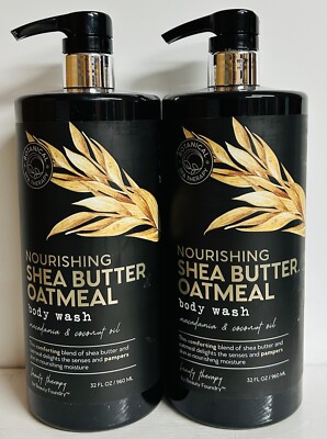 2-Pack Botanical Spa Therapy ~ Shea Butter & Oatmeal Nourishing Body Wash 32 oz 