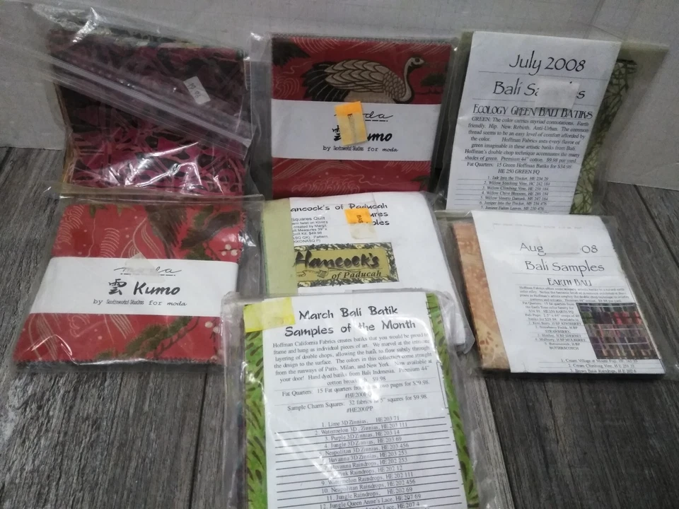 Moda Kumo & Bali Batik tela 100% algodón cuadrados (5''x5'') paquete de 7 piezas Foto 2 de 4