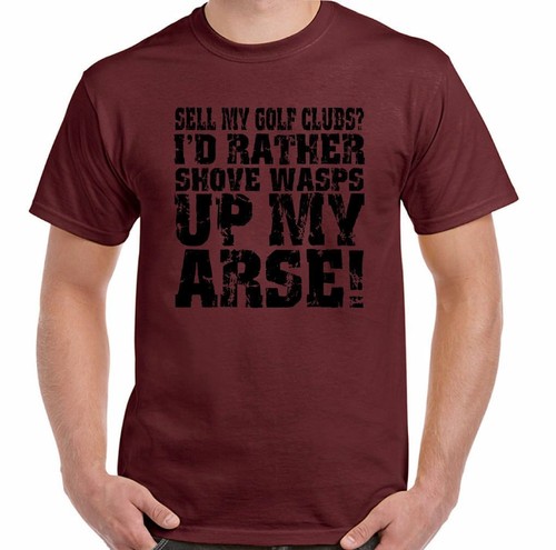 Golfing T-Shirt Sell My Golf Clubs? Mens Funny Player Ball Tee Course Shoes Top - Picture 3 of 24