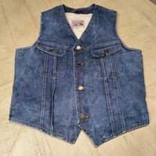 Women's Vintage Lee Riders Storm Rider Sherpa Lined Denim Vest Hand Embroidered