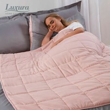 Weighted Blanket, Anxiety Relief, Sensory Sleep, Kids & Adults, Blush Grey Pink