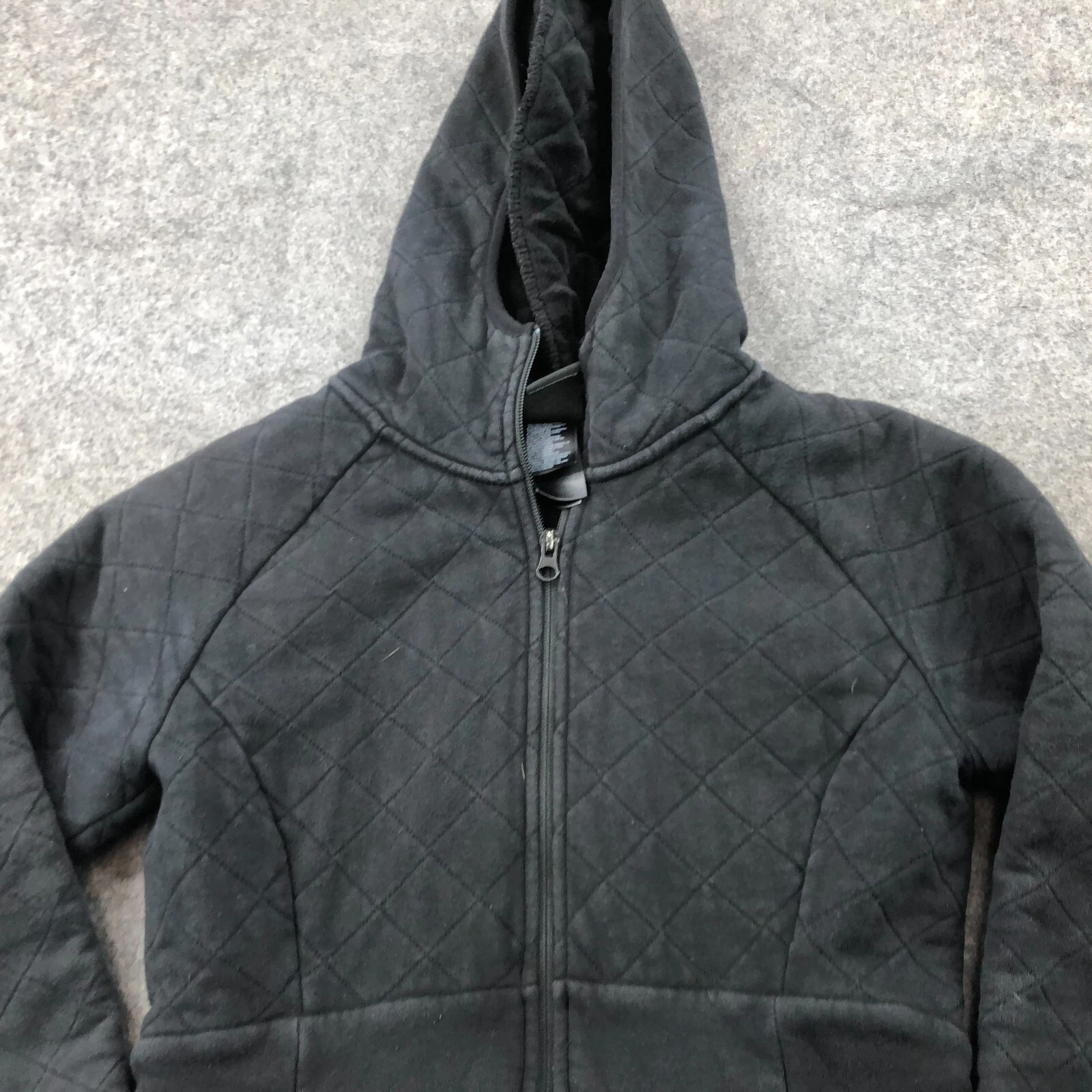 north-face quilted hooded full zip sweatshirt jacket