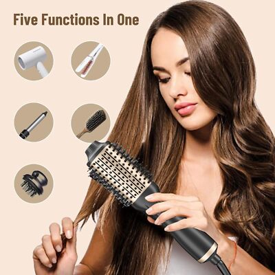 4IN1 Air Wrap Curling Warmluftbürste Föhnbürste Lockenstab Hairstyler Rundbürste