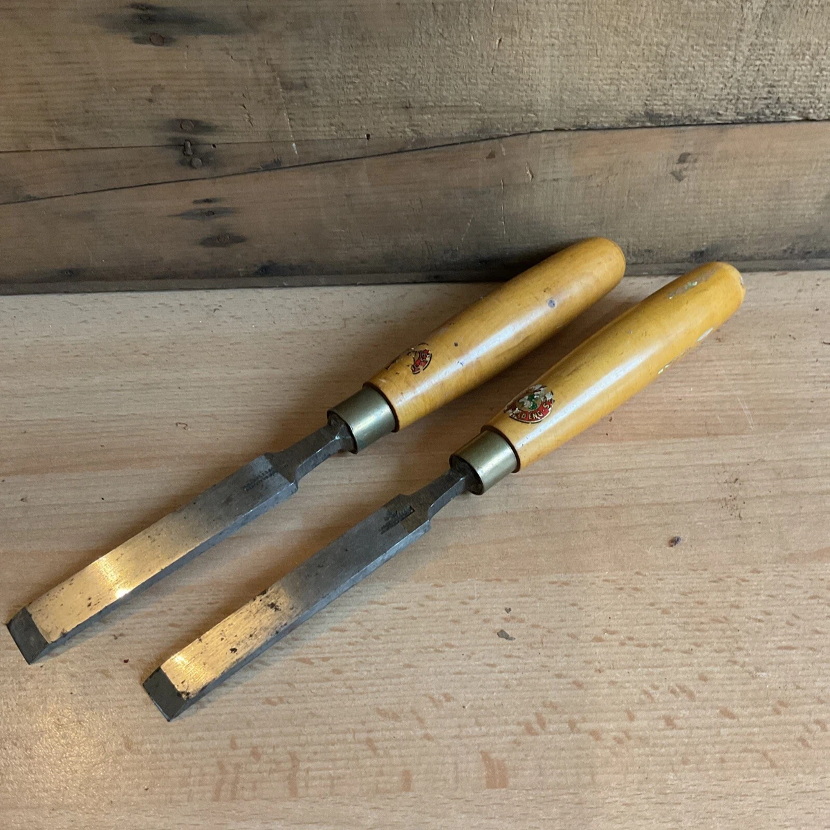 Vintage W. Marples Sons Pair Of Chisels made in England ANTIQUE