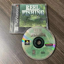 Reel Fishing PlayStation 1 PS1 Black Label Disc + Case + Manual + Reg. Card