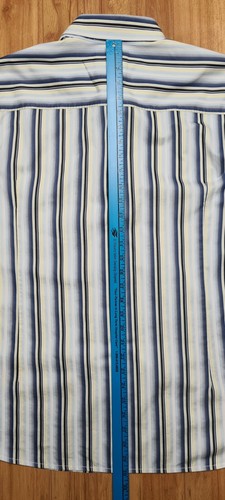 Tommy Bahama Men's Long Sleeve Blue Yellow Striped Botton-Up Shirt XL Beach - Picture 9 of 9