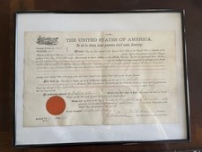 Framed Homestead Certificate From 1862 Signed By President Chester A. Arthur