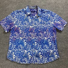 Tommy Bahama Men's Tide Pool Palms Stretch-Cotton Camp Shirt Old Royal XL