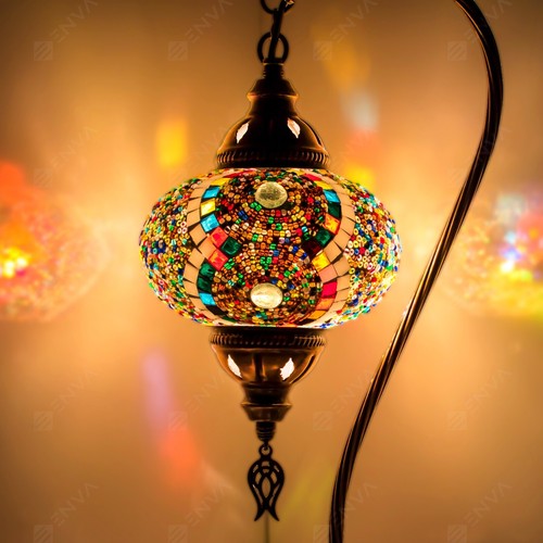 Türkisch Marokkanisch Bunte Mosaik Lampe Licht Tiffany Glas Schreibtisch Tisch KOSTENLOSE Glühbirne - Bild 8 von 76