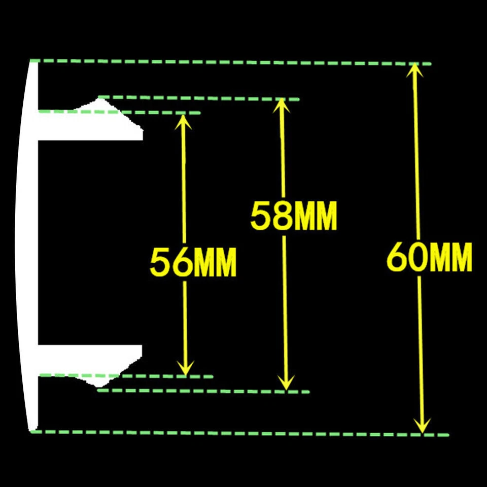 4pcs 60mm (in:56mm) Car Wheel Hub Center Caps Cover Badge Emblem ABS Accessories — 第 3/4 张图片