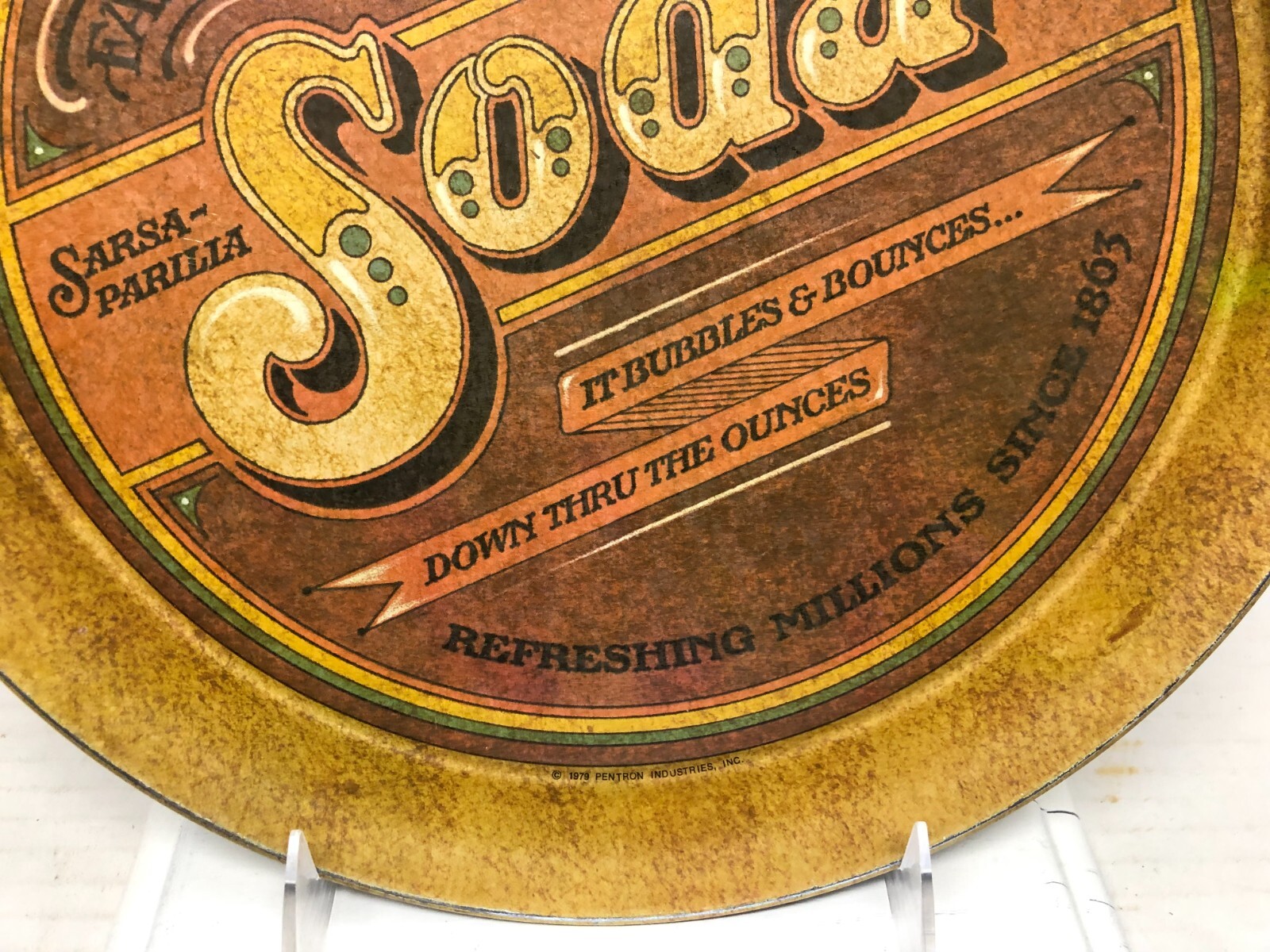 Vintage Colonel Goodfellow's Gold Sarsaparilla Soda Round Tray 1979 eBay