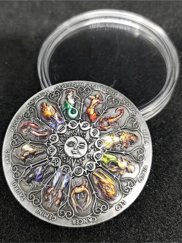 Muy Hermosa Moneda de Plata Desafío Zodiaco Tuvalu El Signo del Zodiaco - Imagen 16 de 23