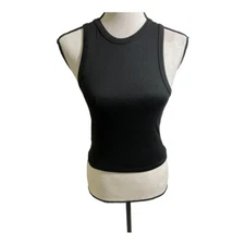 Olivia Rae New York womens crop top ribbed sleeveless racerback size Small black