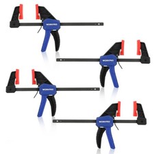 4PC 6 inch Mini Bar Clamps One-Handed Clamp/Spreader Wood Clamp Set F Clamps