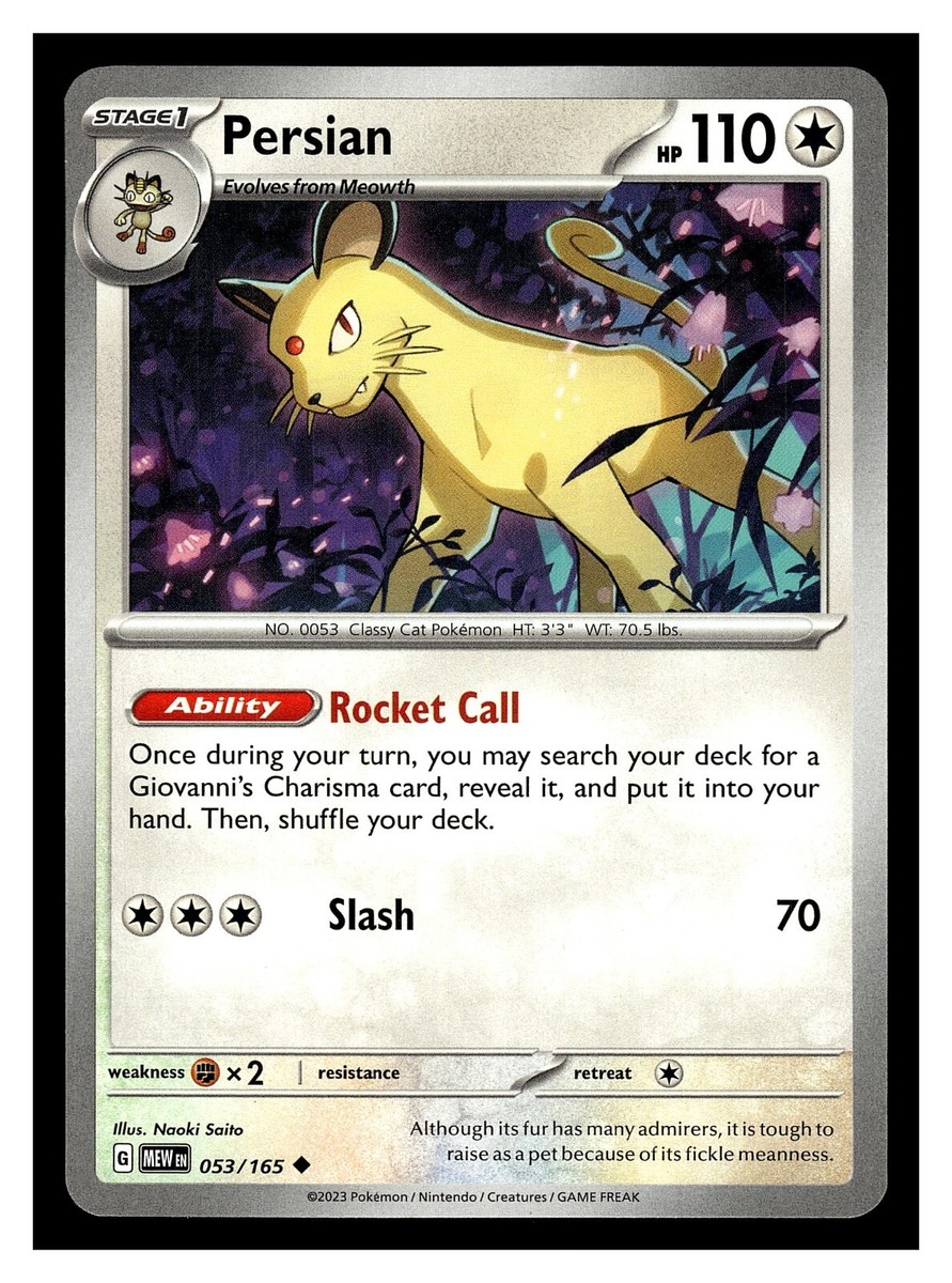 Pokemon Persian 053/165 Scarlet & Violet 151 | eBay