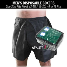 Men's Disposable Black Boxers Underwear for Spa Clinic Tanning Travel Gym Sauna