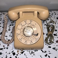 Northern Telecom Rotary Dial Phone, Beige 500 Tan, Vintage Desk Telephone