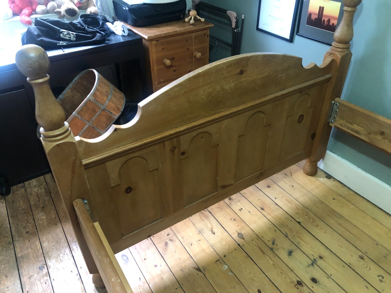 solid pine double bed frame eBay